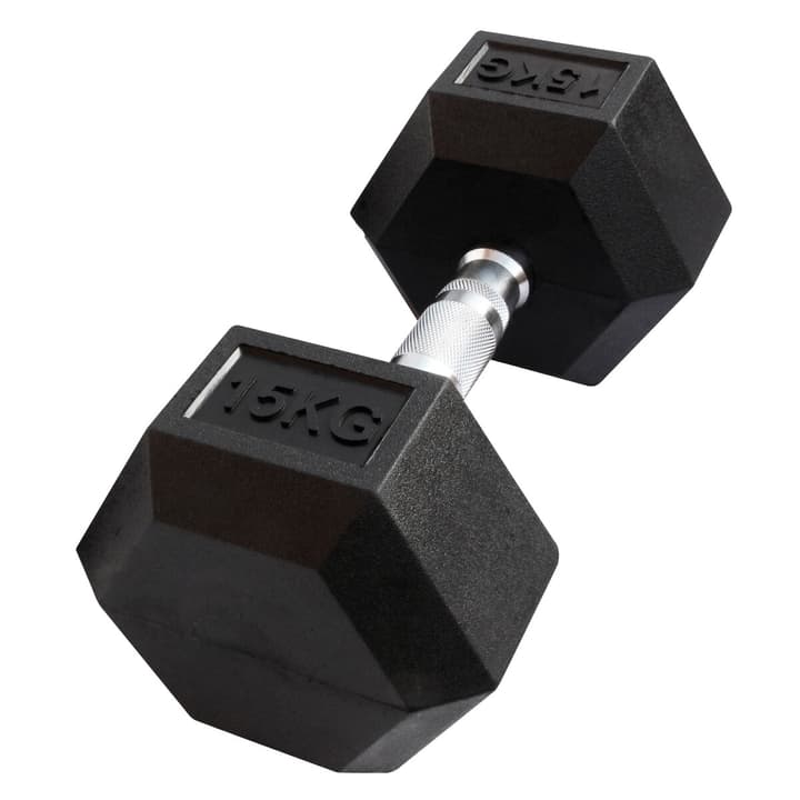 Image of GladiatorFit Sechseckige Hantel aus Gummi : 15 KG Hanteln