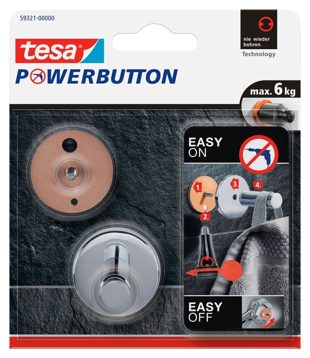 Image of Tesa Powerbutton Haken Universal Medium Klebehaken bei Do it + Garden von Migros