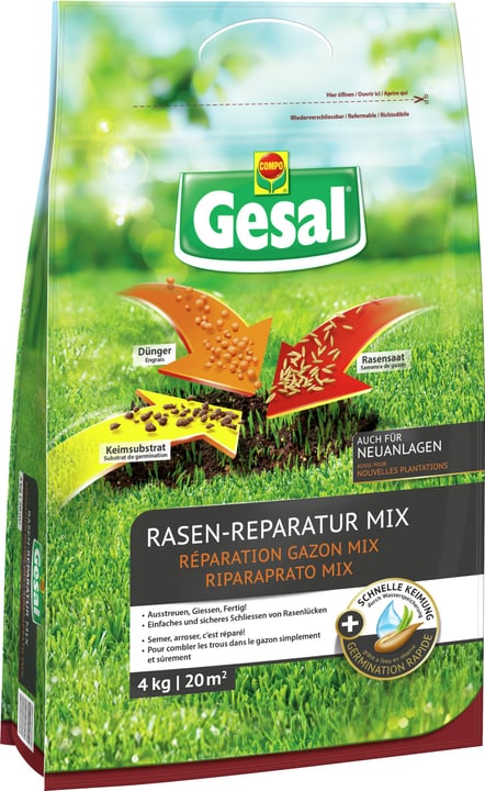 Image of Compo Gesal Rasen-Reparatur MIX, 4 kg Rasensamen