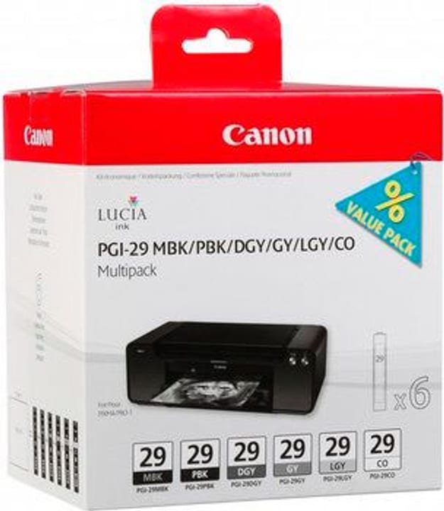 Canon PGI-29 multipack MBK/PBK/DGY/GY/LGY/CO Cartouche d'encre PGI-29 multipack MBK/PBK/DGY/GY/LGY/CO Cartouche d'encre Canon 785300126237 Photo no. 1