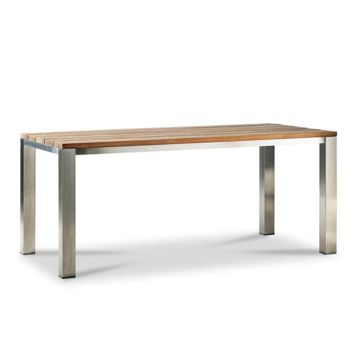 SILVIO Tisch Teak/Edelstahl 180x90cm SILVIO Tisch Teak/Edelstahl 180x90cm 368007531902 Grösse B: 180.0 cm x T: 90.0 cm x H: 78.0 cm Farbe Teak Bild Nr. 1