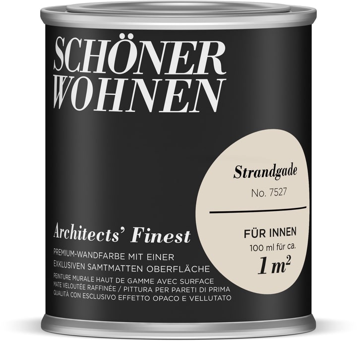Schöner Wohnen Architects' Finest 100 ml Strandgade Strandgade 100 ml Architects' Finest 100 ml Strandgade Strandgade 100 ml Schöner Wohnen 660965200000 Colore Strandgade Contenuto 100.0 ml N. figura 1