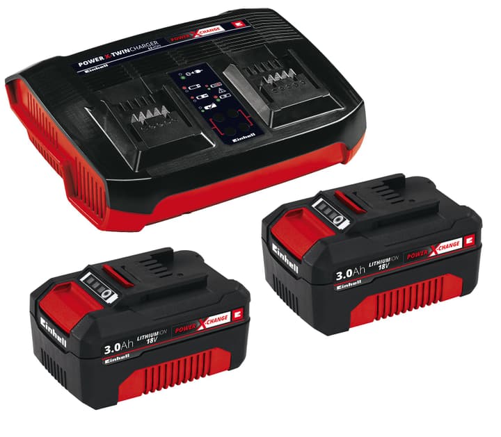 Image of Einhell 2x 18 V 3.0 Ah & Twincharger PXC Starter-Kit Ersatzakku und Ladegerät bei Do it + Garden von Migros