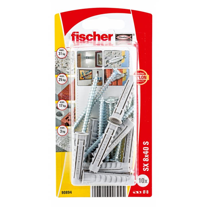 fischer Nylondübel SX 8 x 40 inkl. Schrauben Nylondübel SX 8 x 40 inkl. Schrauben fischer 605414600000 Bild Nr. 1