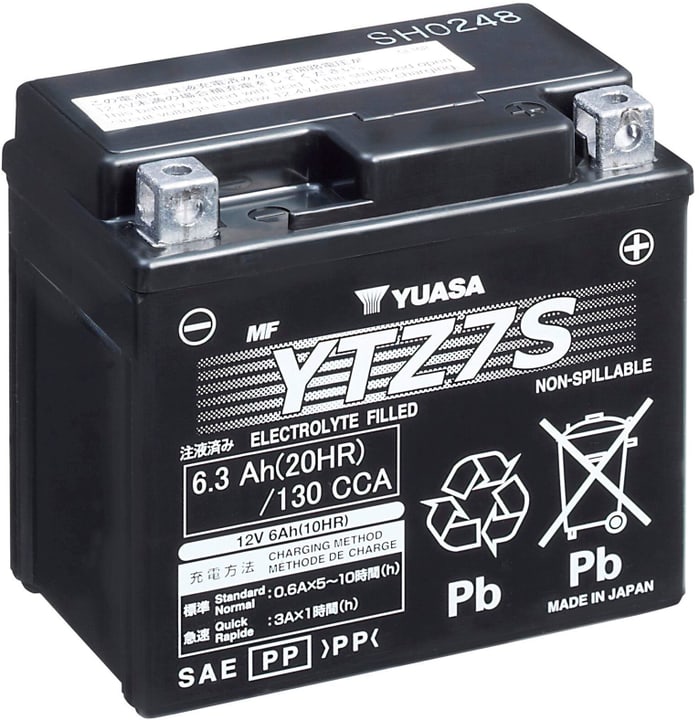 YUASA Batterie AGM 12V/6.3Ah/130A Batterie moto