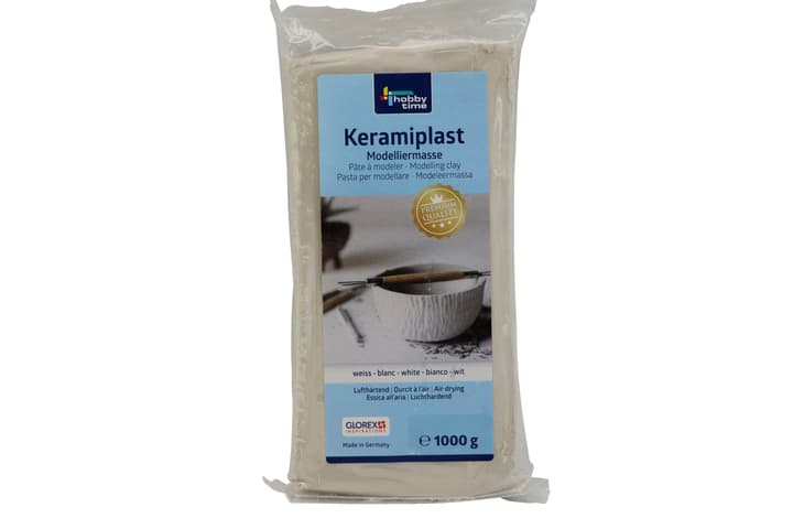 Image of Glorex Hobby Time Keramiplast, Weiss, 1000 g Modelliermasse