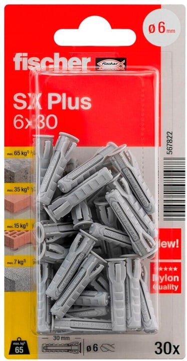 Image of fischer Nylondübel SX Plus 6 x 30 Spreizdübel