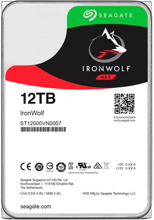 Seagate IronWolf 12To disque dur interne SATA 3.5" Disque dur interne pour NAS IronWolf 12To disque dur interne SATA 3.5" Disque dur interne pour NAS Seagate 785300130493 Photo no. 1