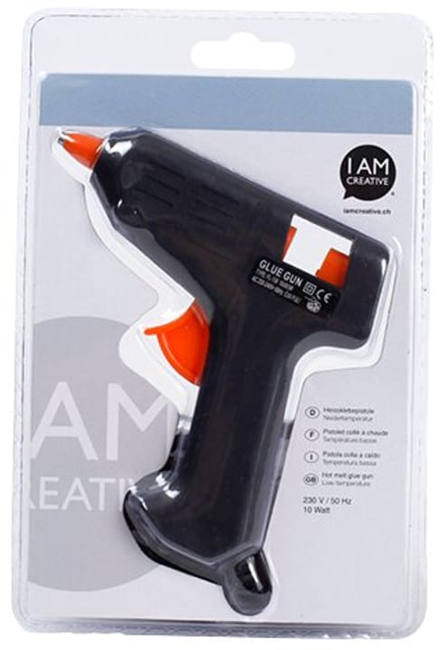 Image of I AM CREATIVE Heissklebepistole, Heissleim Niedrigtemperatur für Bastel-, Werk- und Dekoarbeiten mit klappbarem Ständer, Aufheizzeit 5 bis 7 min, schwarz, 11.5 x 2.5 12 cm, 165 g, 1 Stk. bei Do it + Garden von Migros