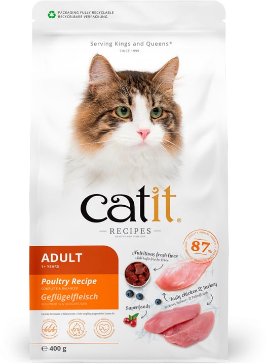 Image of Catit Recipes Adult Geflügel, 400g Trockenfutter