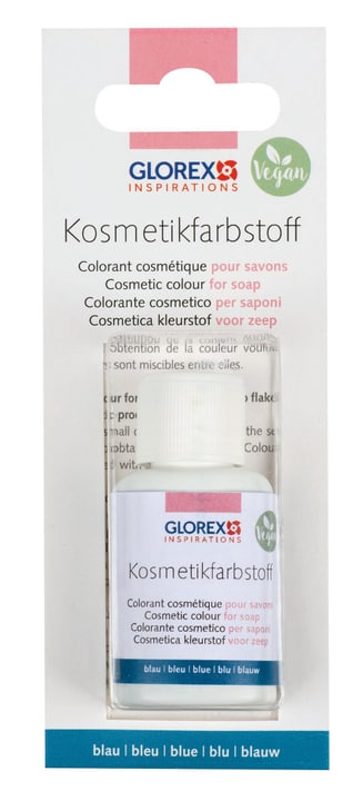 Glorex Hobby Time Kosmetikfarbstoff, zum Einfärben von Seifenflocken, Badekugeln und Glycerinseife, 20 ml, blau Seifenfarbe