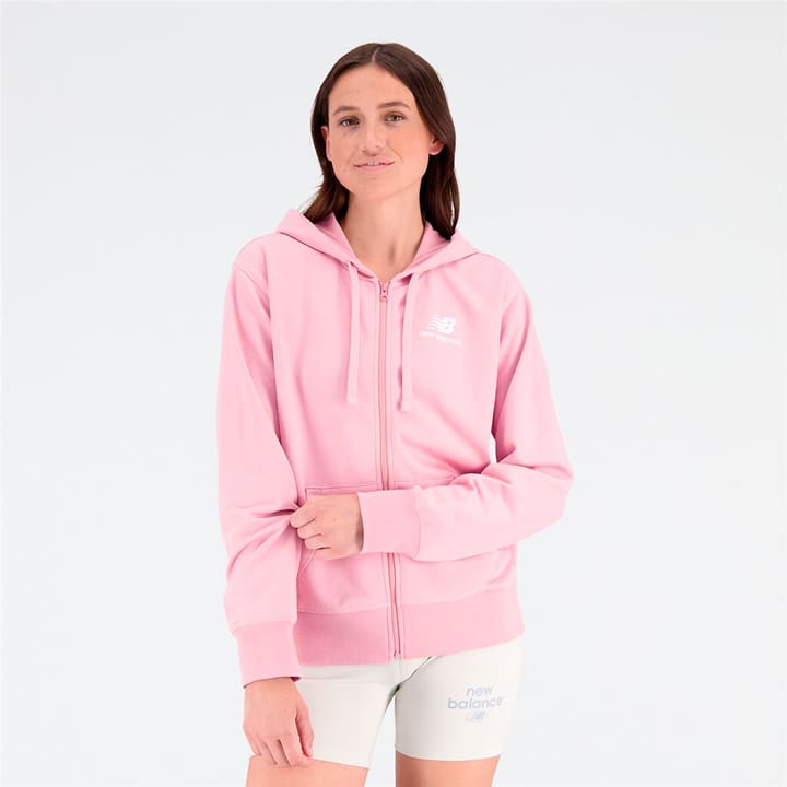 Image of New Balance W Essentials Stacked Logo Full Zip Hoodie Jacke rosa