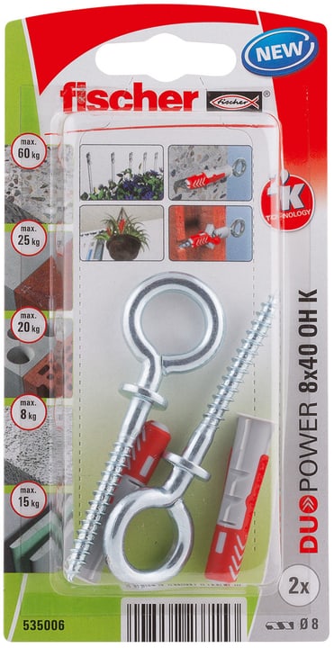 Image of fischer DUOPOWER 8 x 40 mit Ösenhaken Universaldübel bei Do it + Garden von Migros