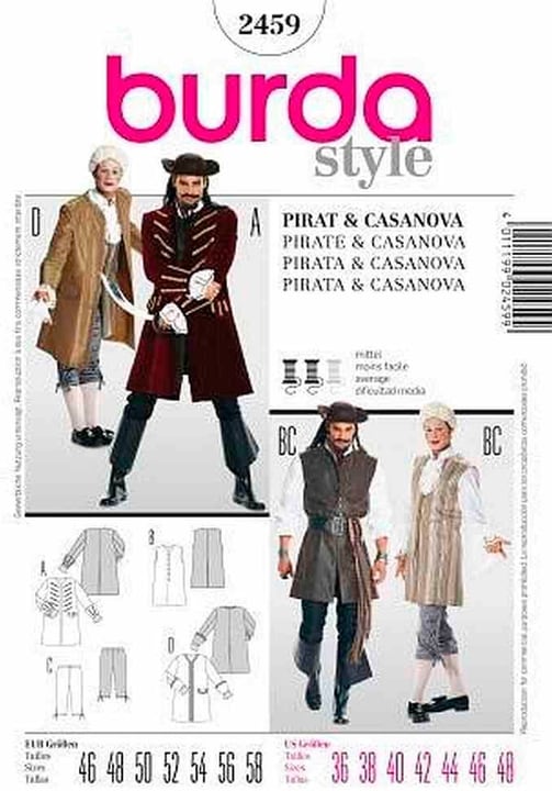 Image of burda Schnittmuster, Pirat, Casanova Schnittmuster