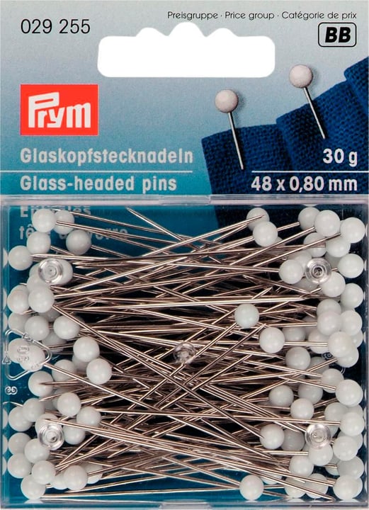 Image of Prym Glaskopfstecknadeln, weiss Stecknadel