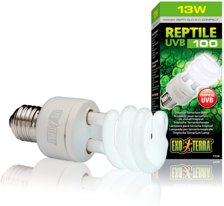 Exo Terra Lampada per terrario per rettili UVB100 E27, 13W, 15,4 cm