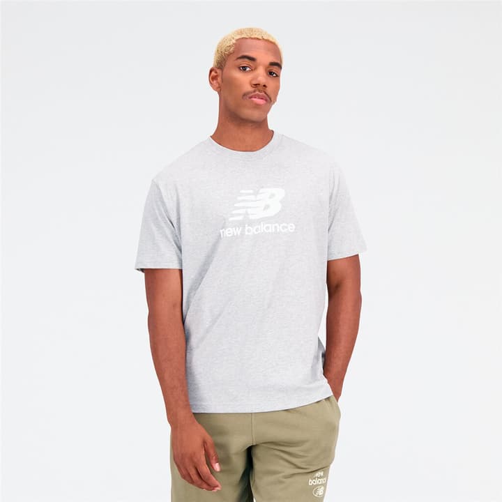 Image of New Balance Essentials Stacked Logo T-Shirt T-Shirt hellgrau