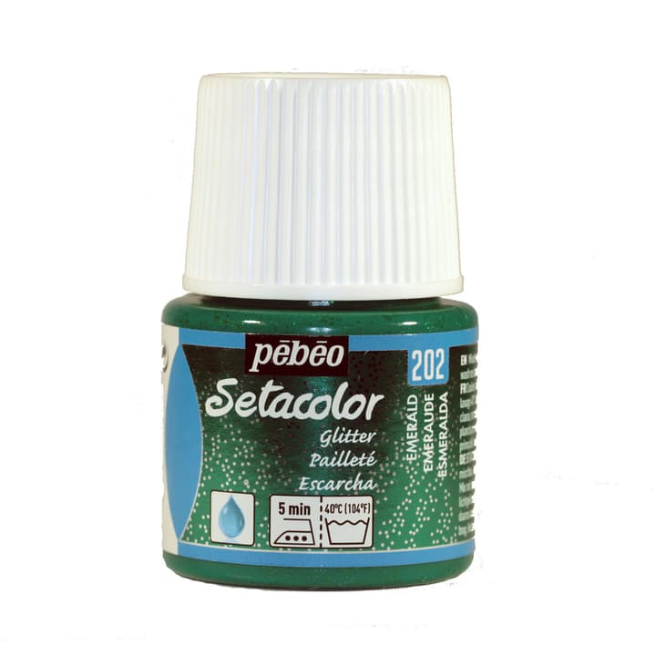Image of Pebeo Sétacolor Pailleté 45ml Emeraude Textilfarbe