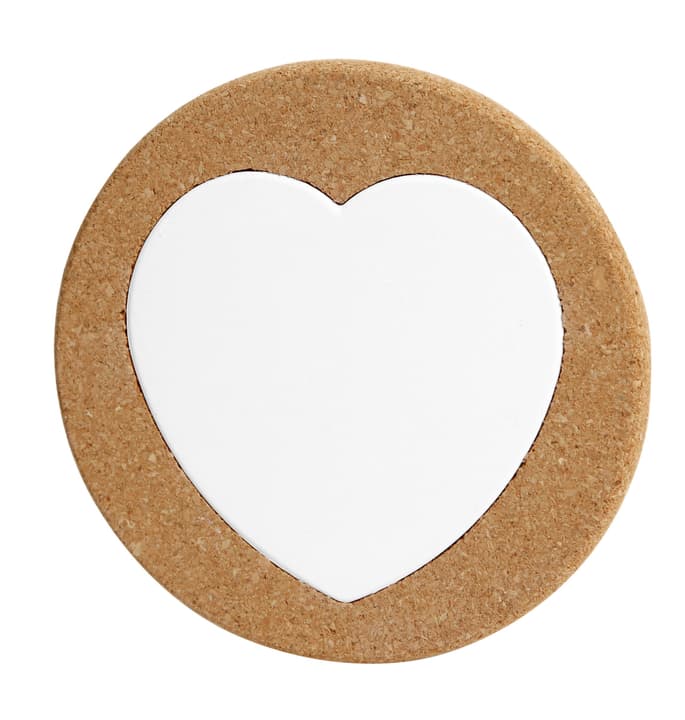 Image of I AM CREATIVE Korkuntersetzer, Pfannen- und Topfuntersetzer aus Kork mit herauslösbarem Porzellanherz zum Bemalen, Braun & Weiss, ø 19 cm, Herz bei Do it + Garden von Migros
