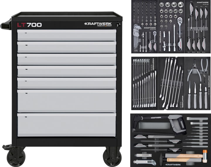 KRAFTWERK Carrello da officina LT LINE LT700, 7 cassetti, 155 pz.