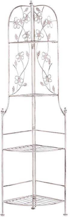 Image of Beliani Eckregal weiss Metall 4 Ablageflächen klappbar BIELLA Regal