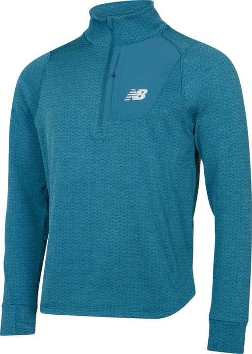 Image of New Balance Heat Grid Half Zip Langarmshirt petrol