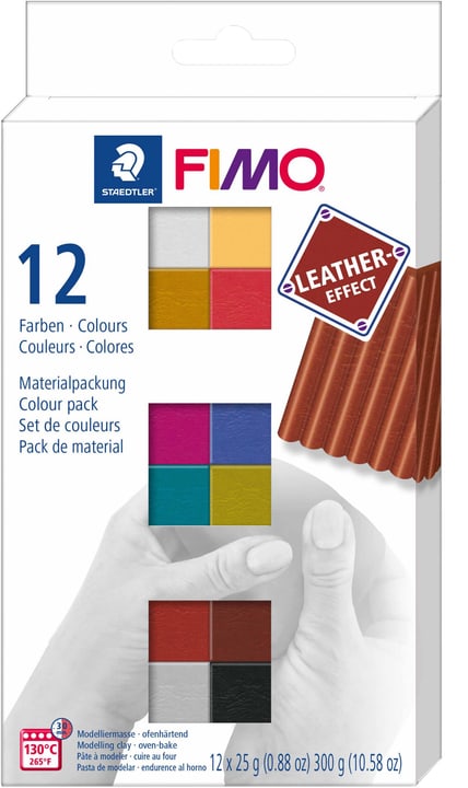 Image of FIMO, Ledereffekt Set, 12 Farben à 25 gr. Fimo