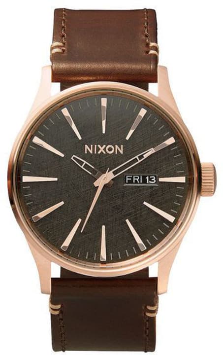 Nixon Sentry Leather Gold Gunmetal Brown 42 mm Orologio da polso Sentry Leather Gold Gunmetal Brown 42 mm Orologio da polso Nixon 785300136986 N. figura 1