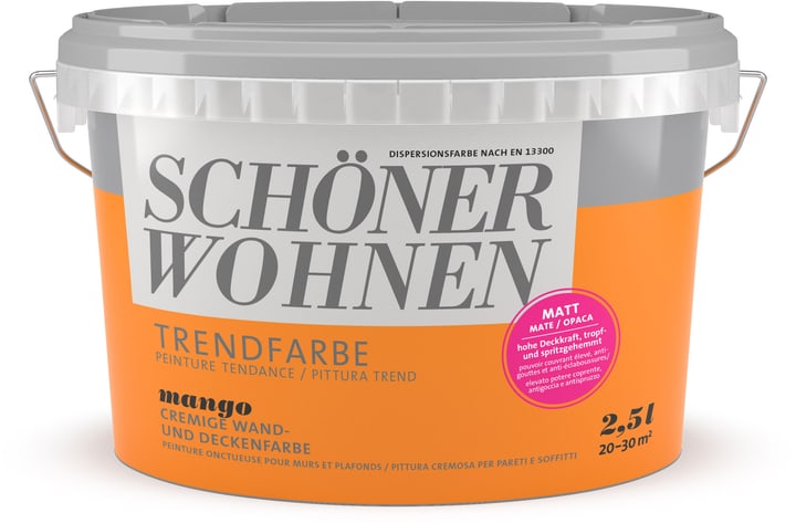 Image of Schöner Wohnen Trendfarbe Matt Mango 2.5 l Wandfarbe