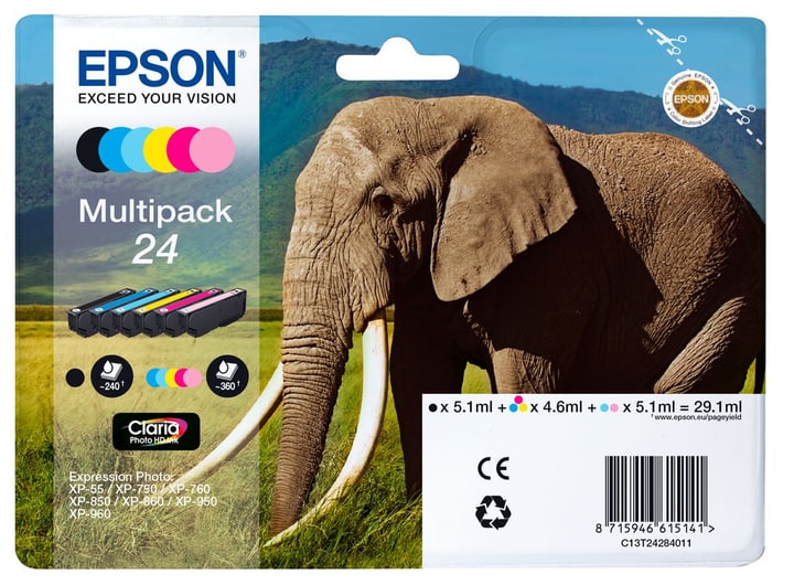 Epson T24 Tintenpatronen Multipack 6-color Tintenpatrone T24 Tintenpatronen Multipack 6-color Tintenpatrone Epson 798509500000 Bild Nr. 1