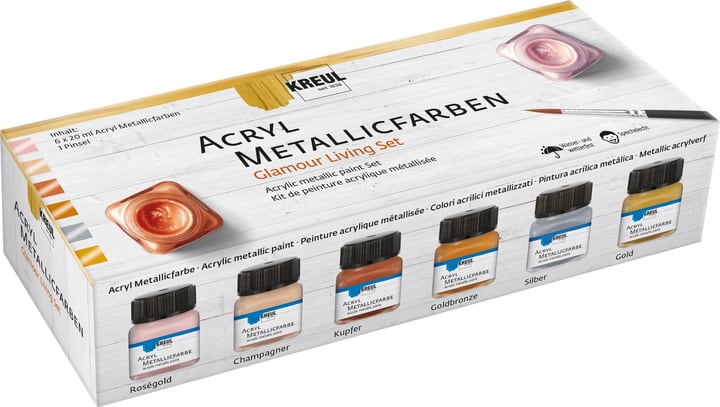 Image of KREUL Acryl Metallicfarben Set Glamour Living Acrylfarben