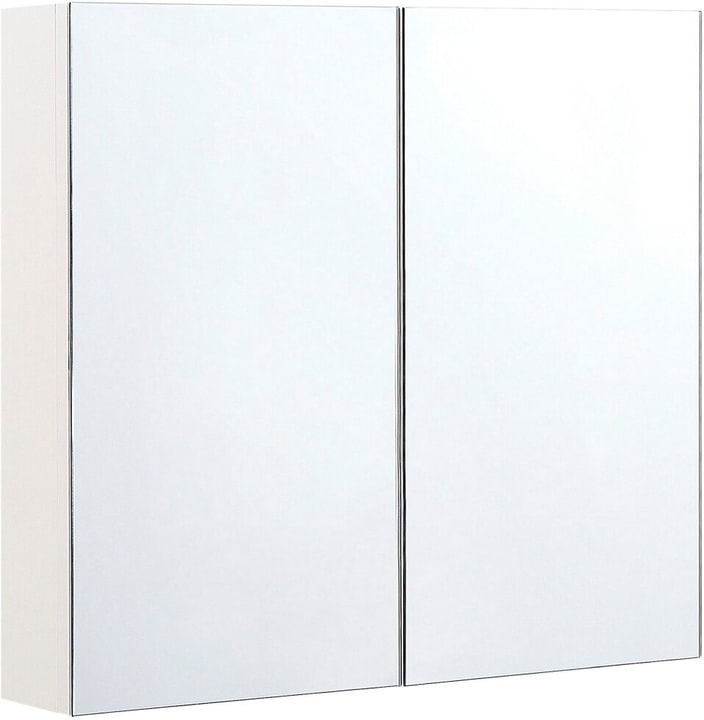 Image of Beliani Bad Spiegelschrank weiss / silber 80 x 70 cm NAVARRA Schrank