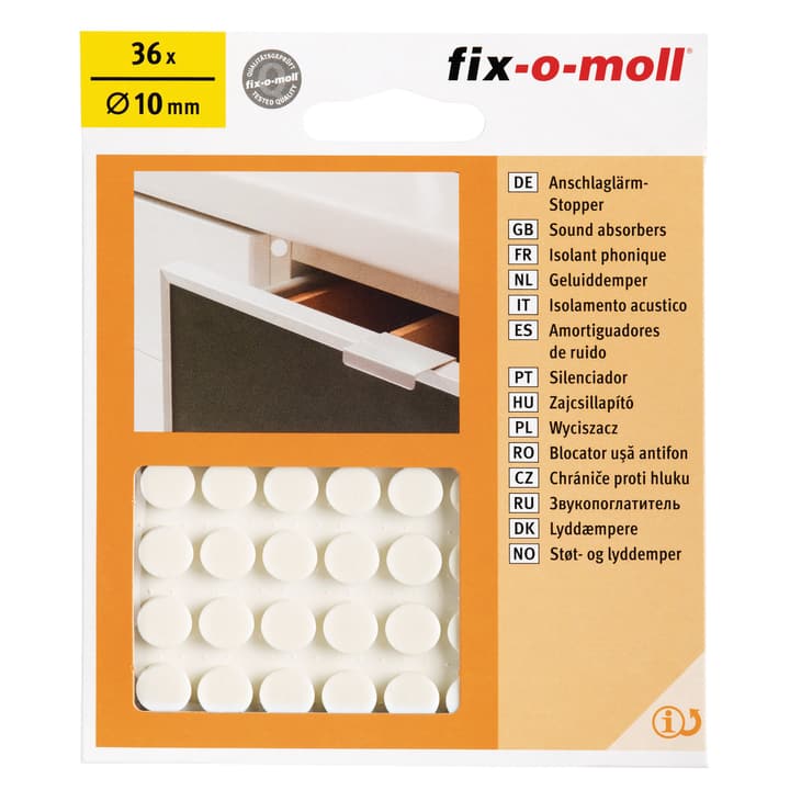 Image of Fix-O-Moll Lärmstopper Ø 10 mm 36 x Universalschutzpuffer