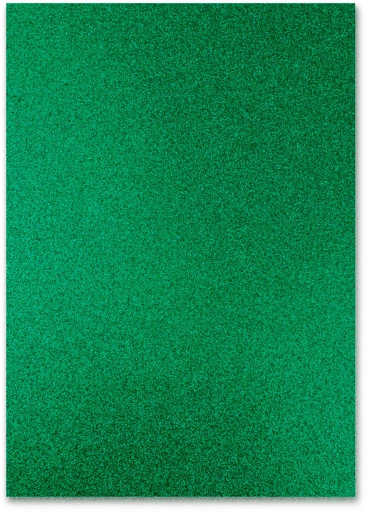 URSUS Cartoncino glitterato A4, 300 g/m², 10 fogli, verde scuro