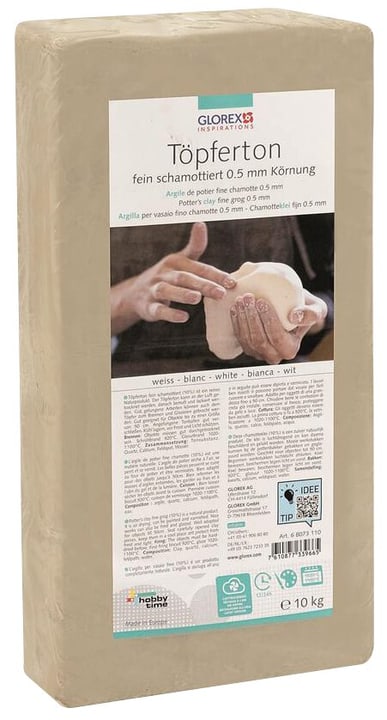 Image of Glorex Hobby Time Töpferton 10kg weiss