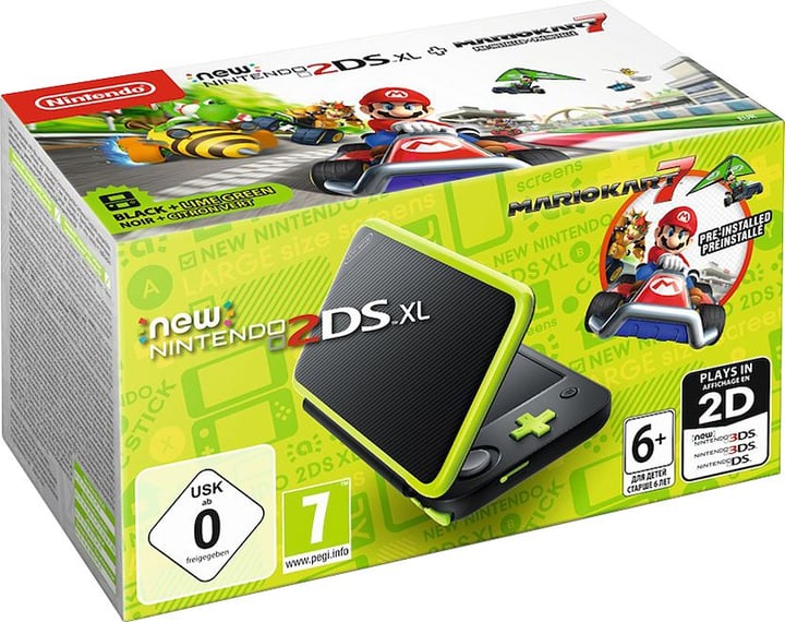 Nintendo New 2DS XL Nero + Verde incl. Mario Kart 7 New 2DS XL Nero + Verde incl. Mario Kart 7 Nintendo 785438900000 N. figura 1