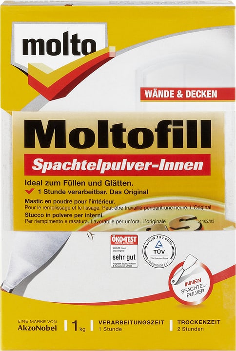 Image of Molto Spachtelpulver innen 1 kg Spachtelmasse