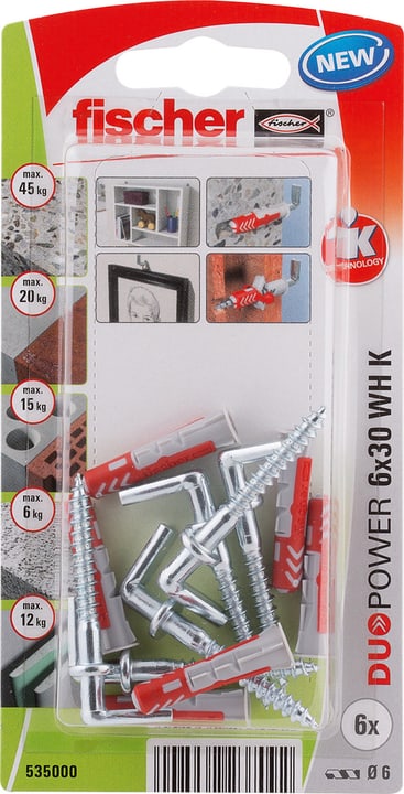 Image of fischer DUOPOWER 6 x 30 mit Winkelhaken Universaldübel bei Do it + Garden von Migros