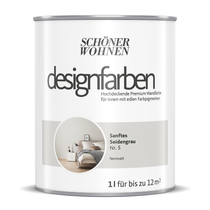 Image of Schöner Wohnen Designfarbe Seidengrau 1 l Wandfarbe