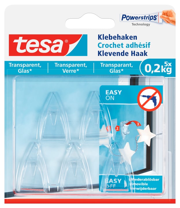 Klebehaken transparent, Glas, 0.2 kg Klebehaken transparent, Glas, 0.2 kg 675226600000 Bild Nr. 1