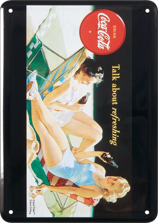 Image of Werbe-Blechschild Coca Cola Talk about refreshing bei Do it + Garden von Migros