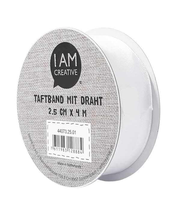 Image of I AM CREATIVE Taftband weiss 25 mm x 4 m Satinband