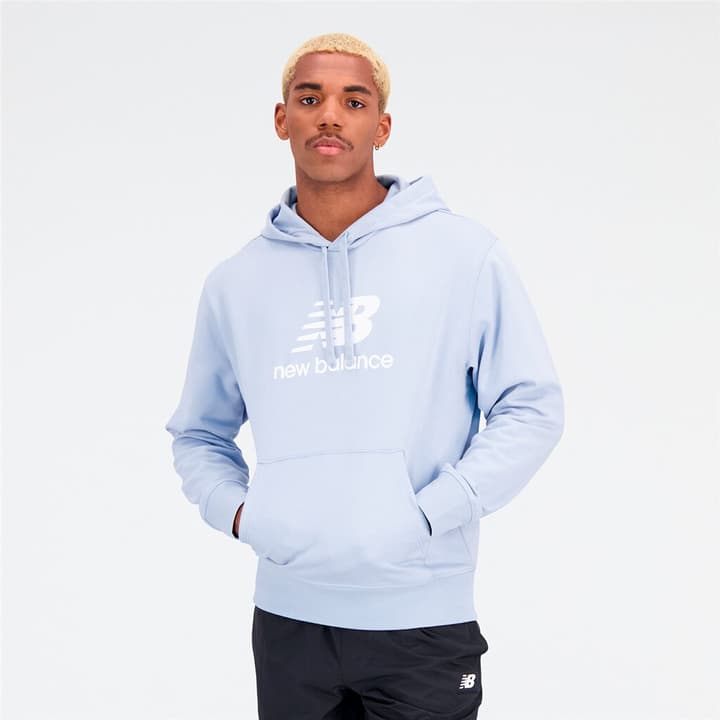 Image of New Balance Essentials Stacked Logo Hoodie Hoodie hellblau