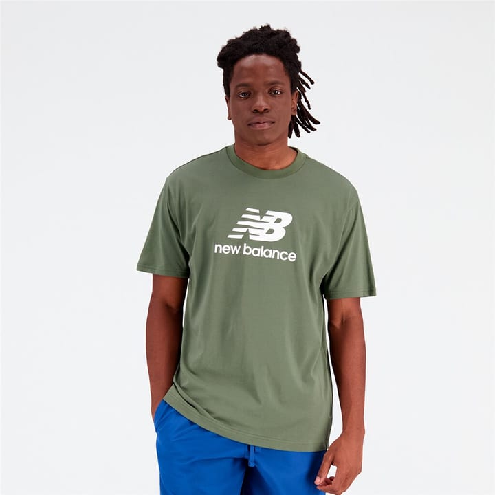 Image of New Balance Essentials Stacked Logo T-Shirt T-Shirt khaki
