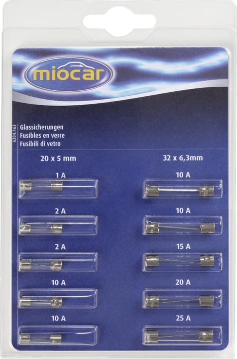 Miocar Glassicherungen Set KFZ Sicherung