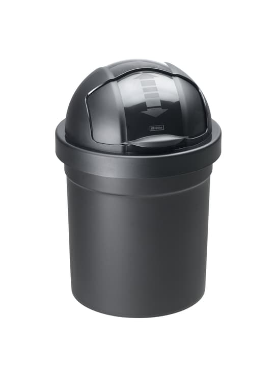 Image of Rotho Rollbob 10 l schwarz Schwingdeckeleimer