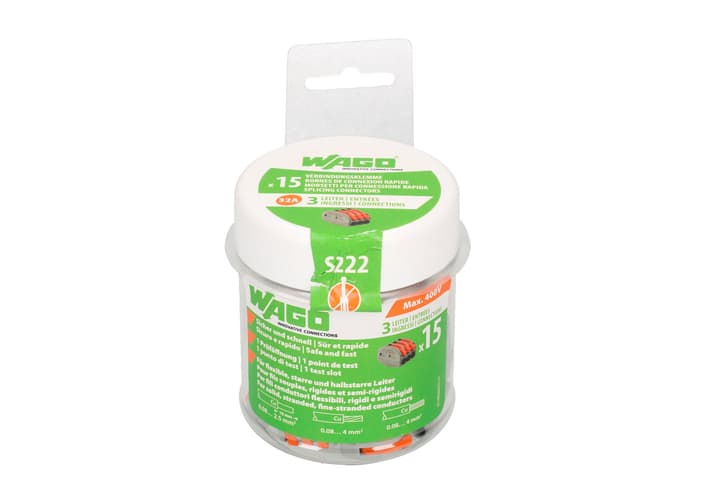 Image of Wago S222, 3 Leiter, 15 Stk. Verbindungsklemme bei Do it + Garden von Migros