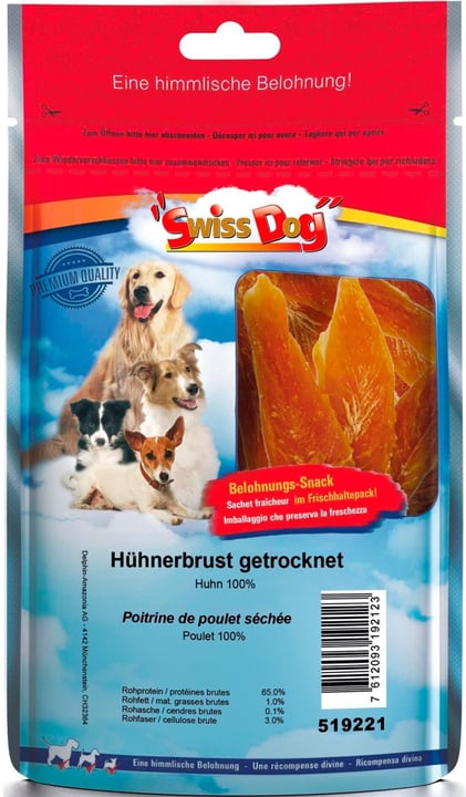 Image of SwissDog Hühnerbrust getrocknet 400g Hundeleckerli