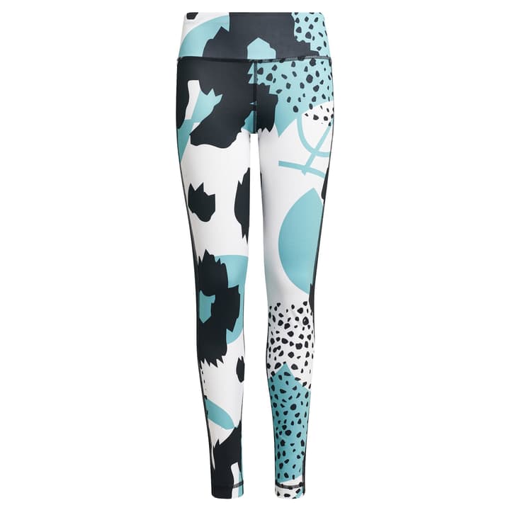 Image of Adidas Aeroready Animal Print External Pocket Stretch Training Tight Leggings hellblau