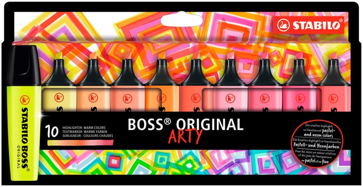 Image of Stabilo STABILO® BOSS® ORIGINAL Textmarker warme Farben 10er Etui ARTY Stifte